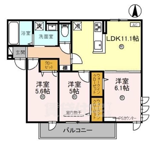 (仮称)D-ROOM京都市中京区壬生下溝の間取り