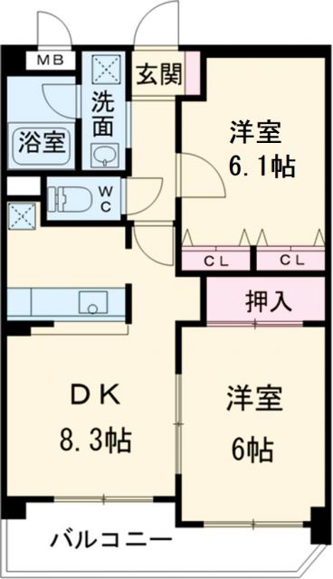 名古屋市中村区名西通のマンションの間取り