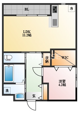 長崎市八景町のアパートの間取り