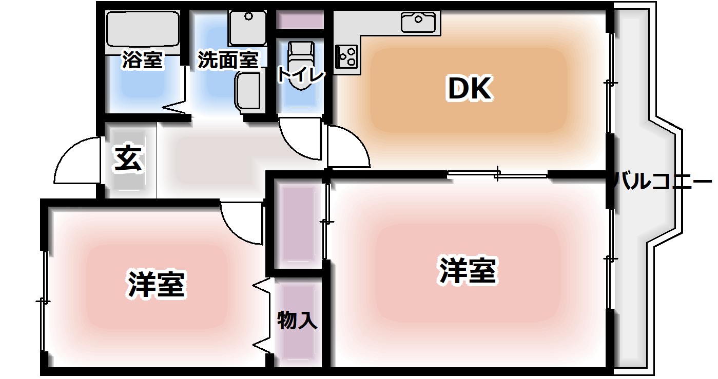 門真市東江端町のマンションの間取り