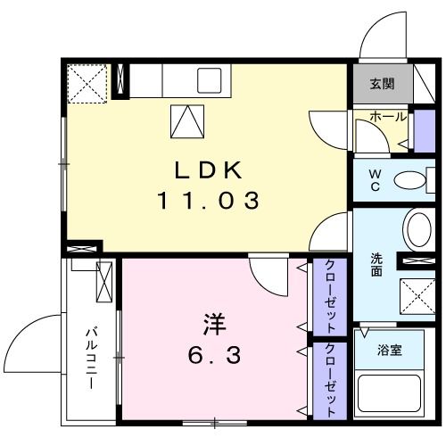 茨木市沢良宜浜のアパートの間取り