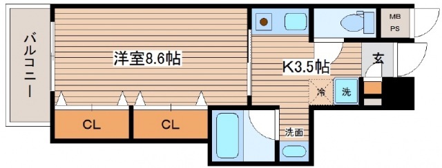 広島市中区東平塚町のマンションの間取り