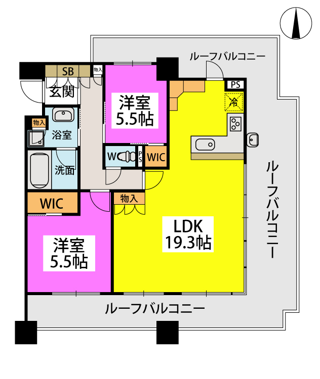 福岡市早良区百道のマンションの間取り