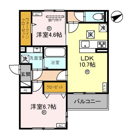 尼崎市金楽寺町のアパートの間取り