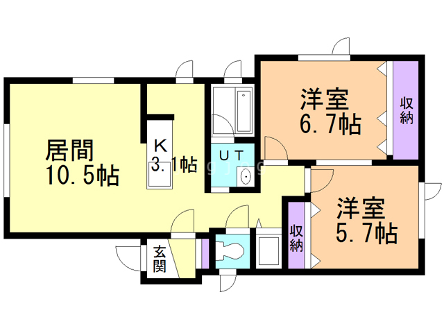 札幌市白石区中央二条のマンションの間取り