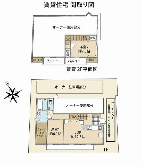 池台5丁目 賃貸併用住宅1・2階部分の間取り写真