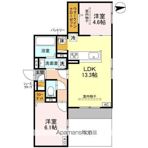 阪急京都線 富田駅 徒歩16分 3階建 築2年の間取り写真