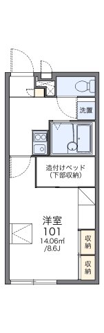 レオパレスハートフルの間取り写真