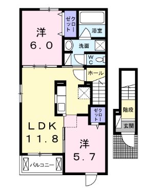 ＪＲ山陽本線 備後赤坂駅 徒歩20分 2階建 築11年の間取り写真
