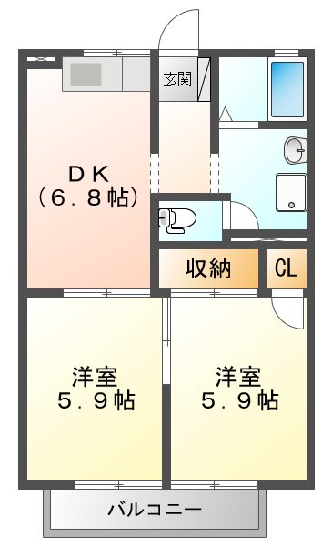 エスポアールＭＩＤＡ Ｂの間取り