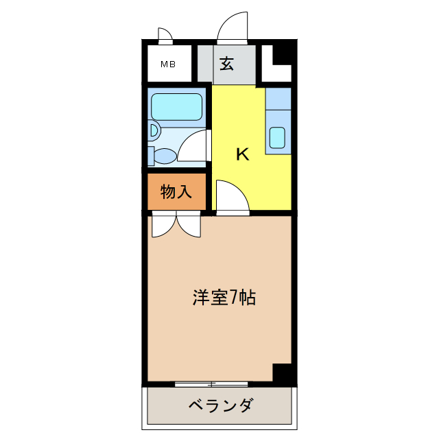 岐阜市六条北のマンションの間取り