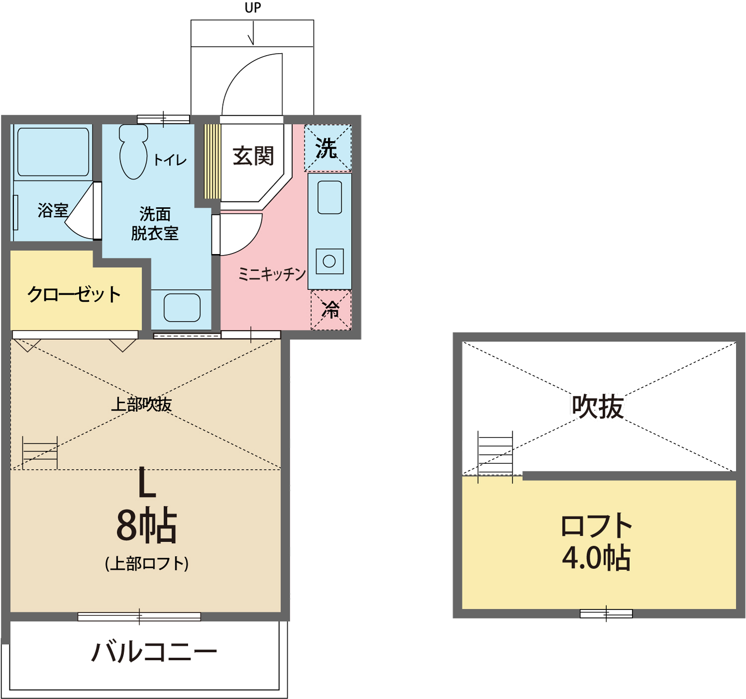 中軽井沢　Aアパート　A号室の間取り