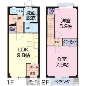 クレボナール宝山Aの間取り