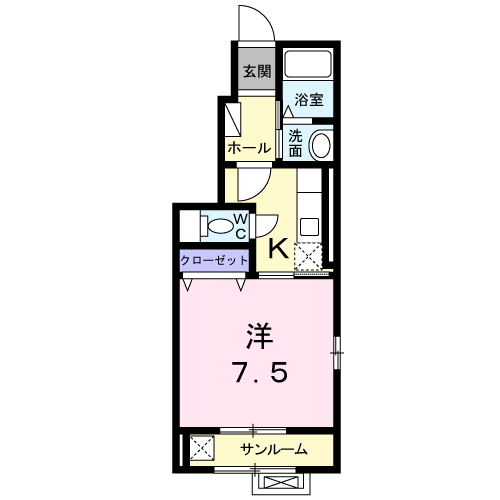 山形市清住町のアパートの間取り