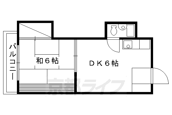 京都市右京区太秦前ノ田町のマンションの間取り