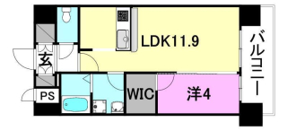 松山市三番町のマンションの間取り