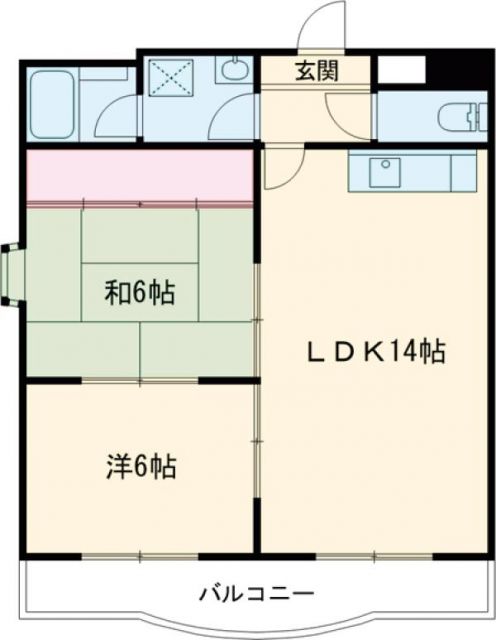 東大阪市箕輪のマンションの間取り