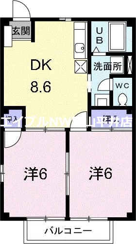 【備前市伊部のアパートの間取り】