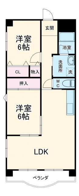 豊橋市羽根井町のマンションの間取り