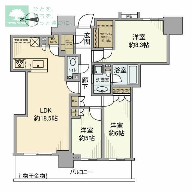 千葉市美浜区若葉のマンションの間取り