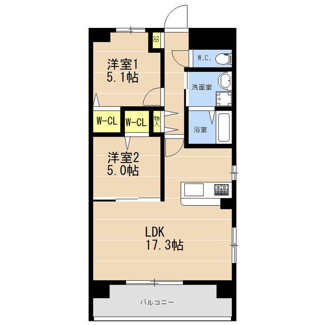 福岡市城南区友丘のマンションの間取り