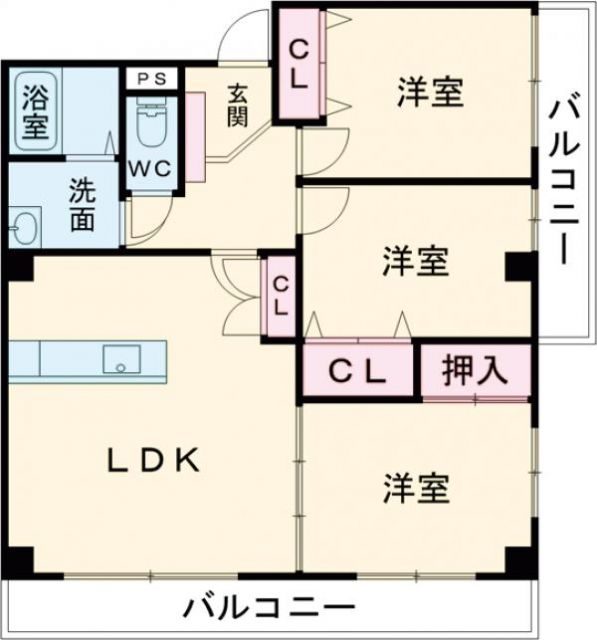 【ヴエルフェリーク金池Iの間取り】