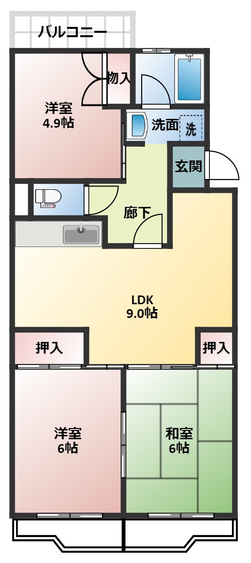 サンハイツ大岡の間取り