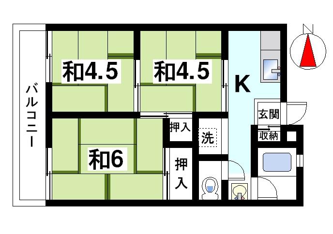 天理市丹波市町のアパートの間取り