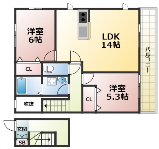 ボヌール学園前の間取り