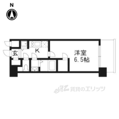 京都市下京区梅小路高畑町のマンションの間取り