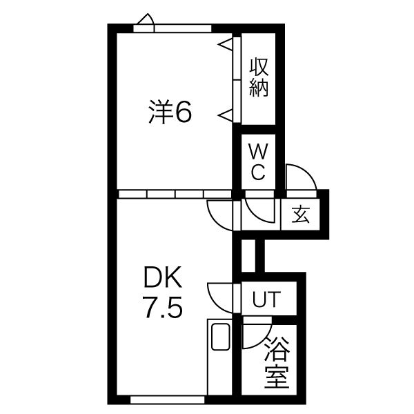 北広島市美沢のアパートの間取り