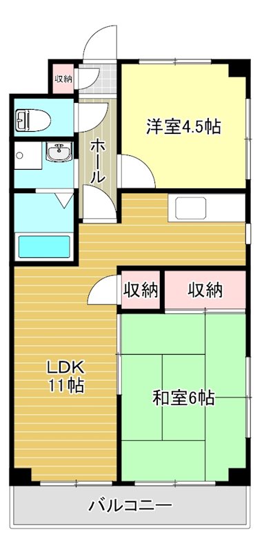 ビューフラッツオオキの間取り