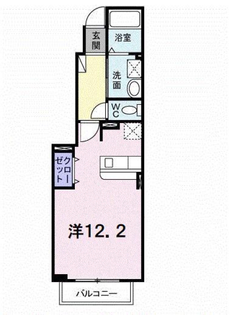 松山市平田町のアパートの間取り