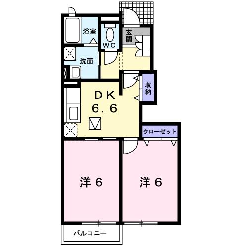 西尾市西幡豆町のアパートの間取り