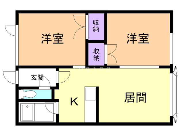 苫小牧市北栄町のアパートの間取り