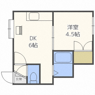 札幌市北区新琴似四条のアパートの間取り