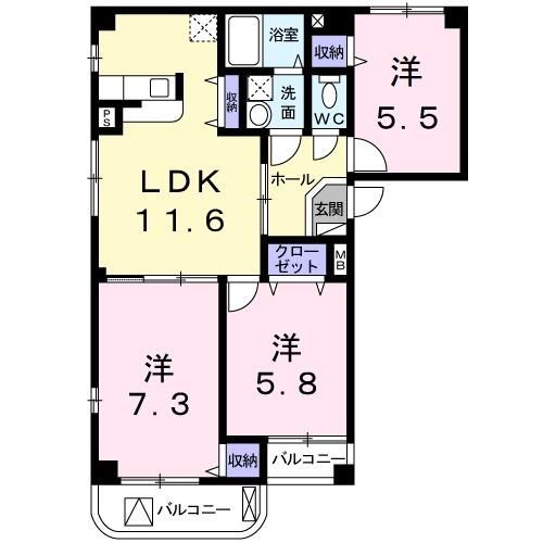 【北区田端新町のマンションの間取り】