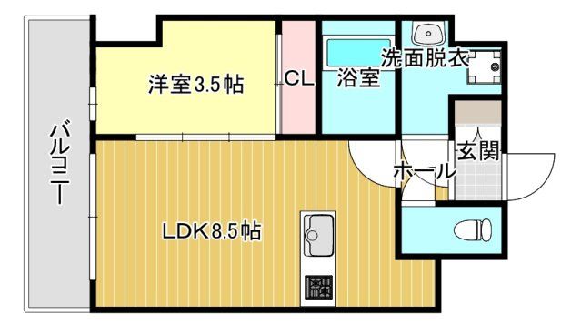 大阪市生野区新今里のマンションの間取り