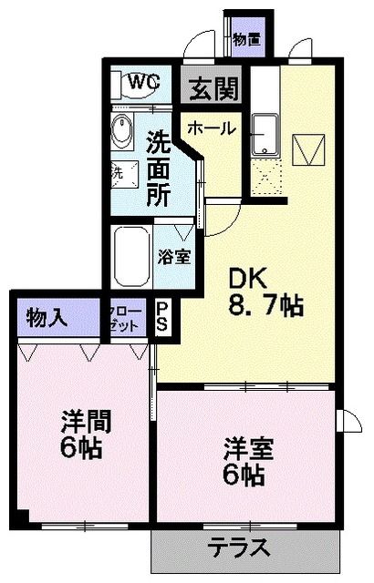 チェルシーハウスＹ＆Ｓ　Ｃ棟の間取り