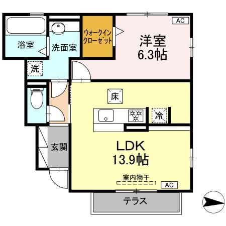 沼津市本郷町のアパートの間取り