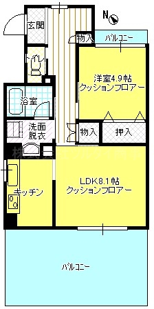 横浜市鶴見区北寺尾のマンションの間取り