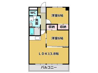 伊賀市上野徳居町のマンションの間取り