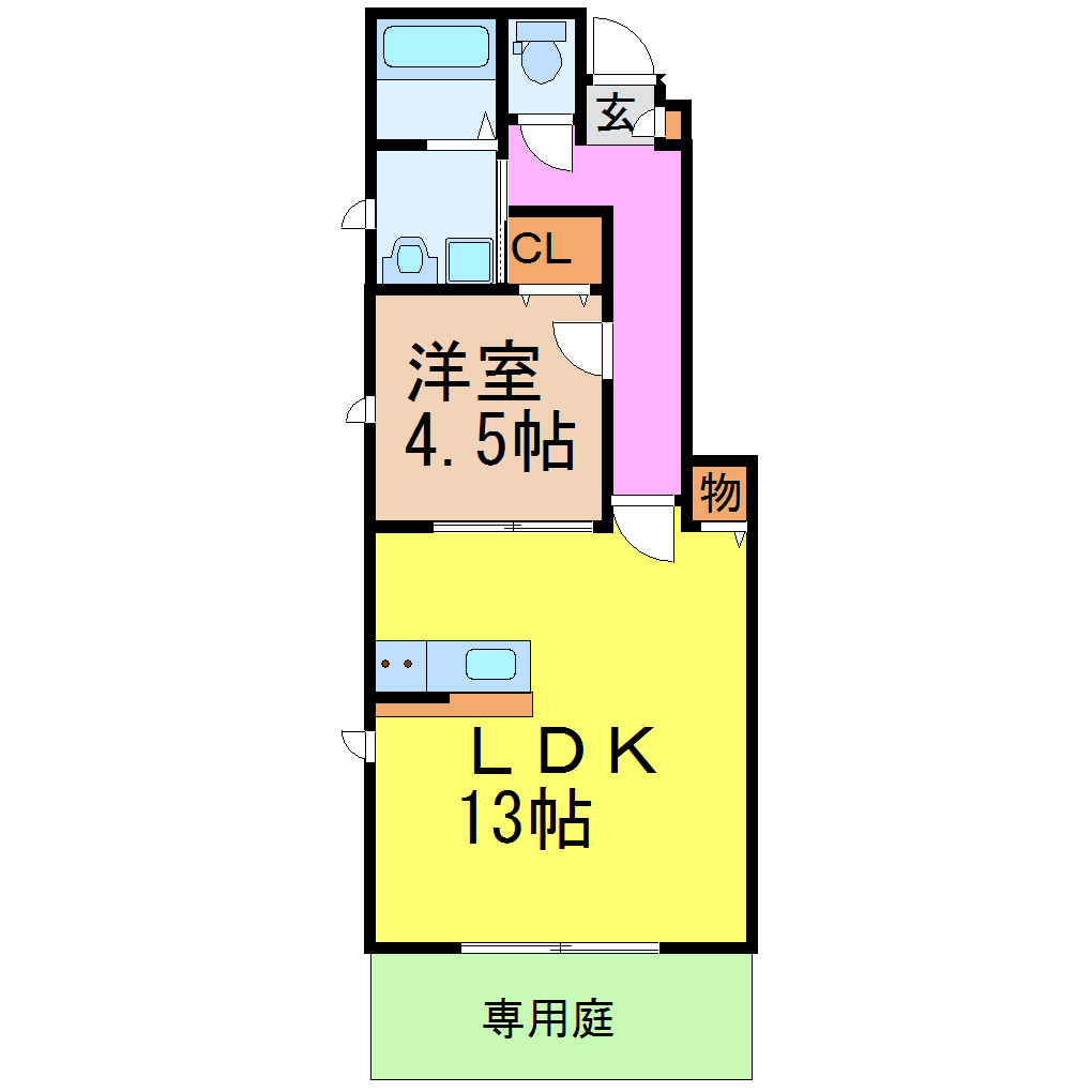 名古屋市昭和区戸田町のアパートの間取り