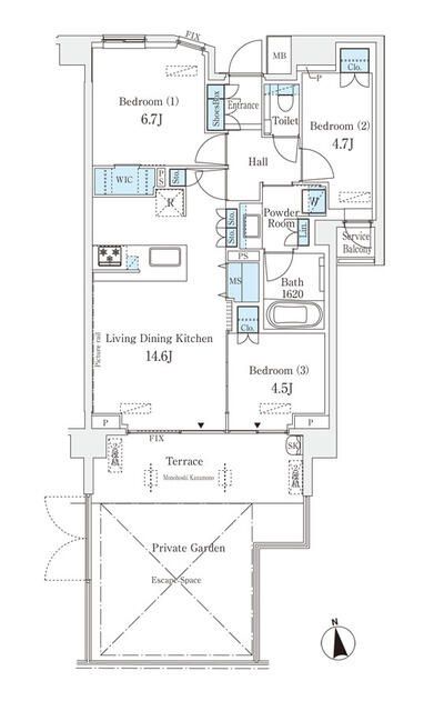 世田谷区砧のマンションの間取り