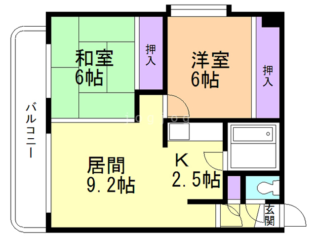 札幌市手稲区西宮の沢四条のマンションの間取り