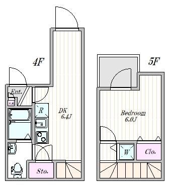 港区新橋のマンションの間取り