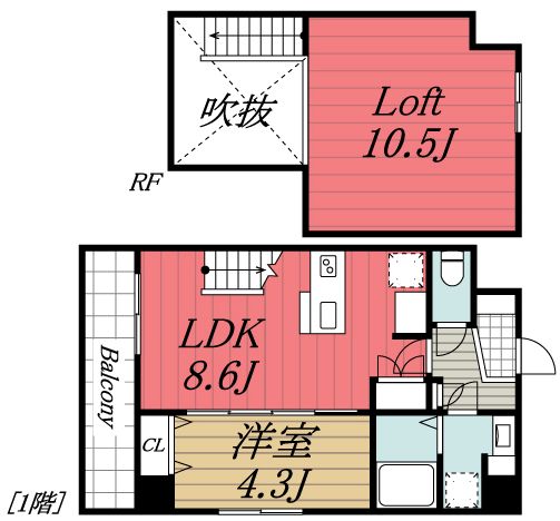 四街道市鹿渡のマンションの間取り