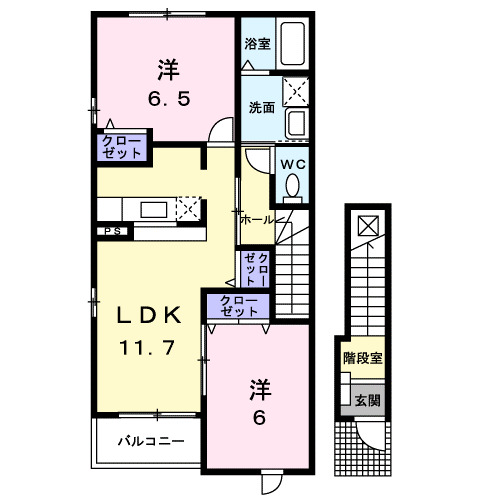 グラシオッソＡの間取り