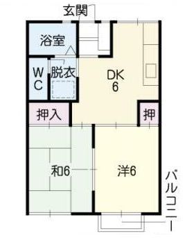 豊川市上長山町のアパートの間取り