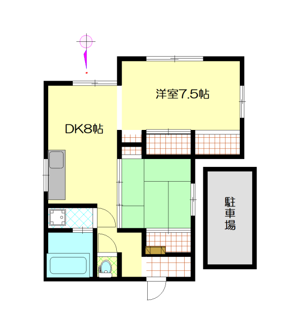 【大穴北4丁目貸家の間取り】